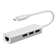 3 Ports USB3.1 HUB Type C To Ethernet LAN RJ45 Cable Adapter Network Card High Speed Data Transfer Adapter For Macbook